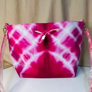 Estee Lauder Pink and White Bucket Bag / Tie-Dye